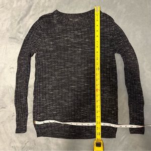 M / GUC Banana Republic Wide Rib Long Sleeve Merino Wool Sweater Heather Black